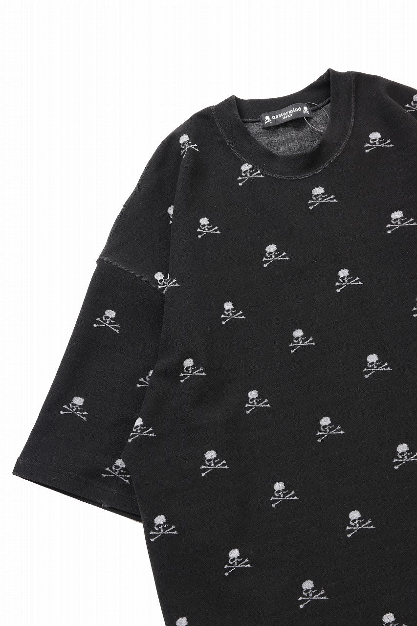 mastermind JAPAN SKULL MONOGRAM PILE SS TEE / BOXY FIT (BLACK)