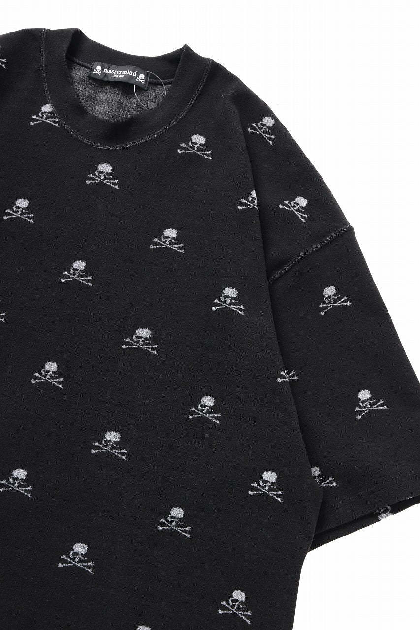 mastermind JAPAN SKULL MONOGRAM PILE SS TEE / BOXY FIT (BLACK)