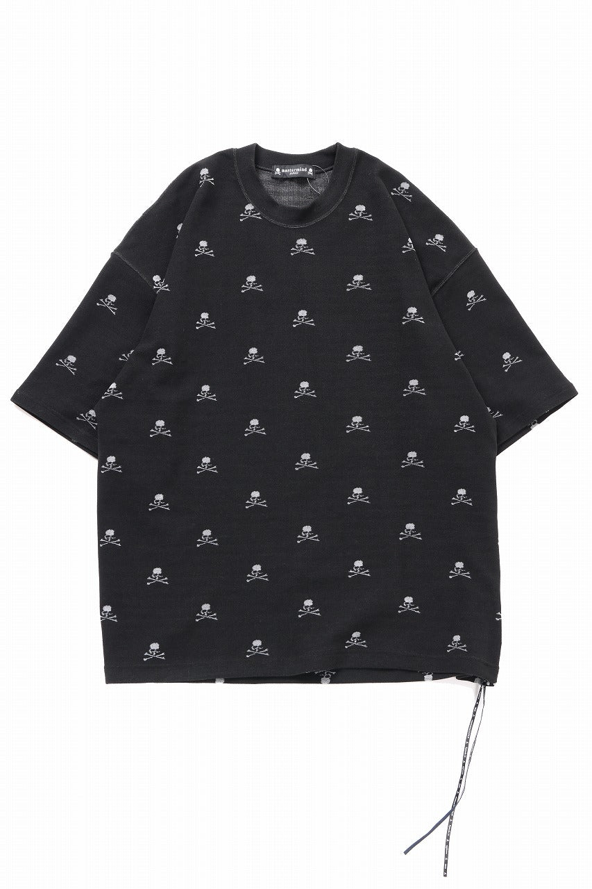 mastermind JAPAN SKULL MONOGRAM PILE SS TEE / BOXY FIT (BLACK)