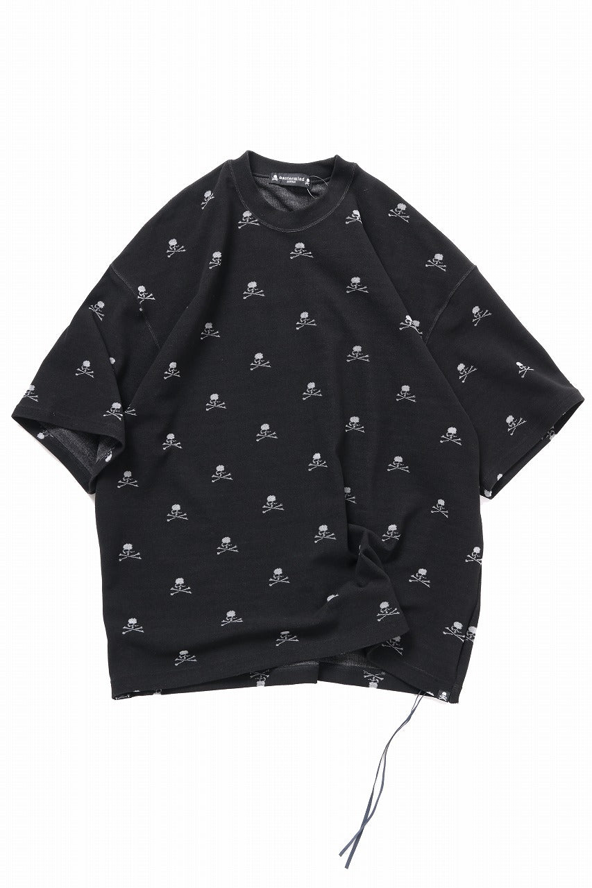 mastermind JAPAN SKULL MONOGRAM PILE SS TEE / BOXY FIT (BLACK)