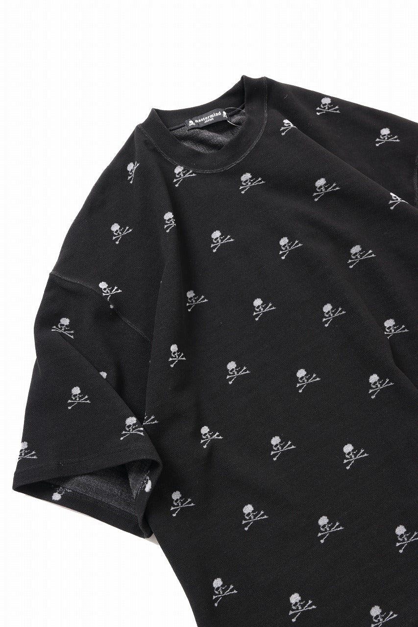 mastermind JAPAN SKULL MONOGRAM PILE SS TEE / BOXY FIT (BLACK)