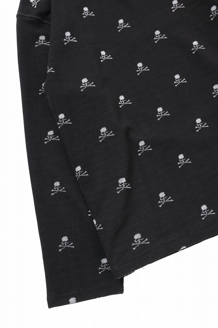 mastermind JAPAN SKULL MONOGRAM PILE LS TEE / BOXY FIT (BLACK)