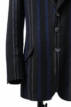 画像をギャラリービューアに読み込む, Y&#39;s for men 3B PEAKED LAPEL JACKET / WOOL SURGE STRIPE (BLACK)