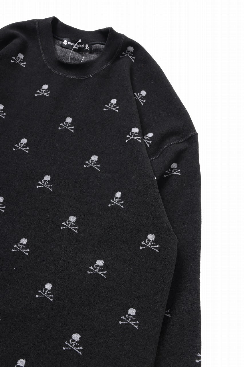 mastermind JAPAN SKULL MONOGRAM PILE LS TEE / BOXY FIT (BLACK)