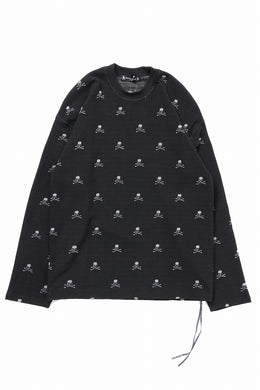 mastermind JAPAN SKULL MONOGRAM PILE LS TEE / BOXY FIT (BLACK)