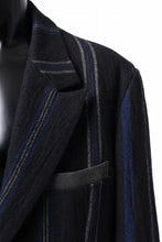 画像をギャラリービューアに読み込む, Y&#39;s for men 3B PEAKED LAPEL JACKET / WOOL SURGE STRIPE (BLACK)