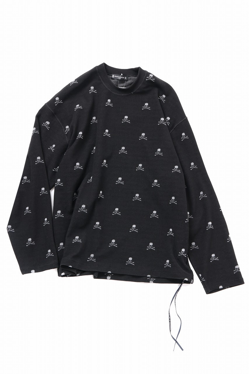 mastermind JAPAN SKULL MONOGRAM PILE LS TEE / BOXY FIT (BLACK)