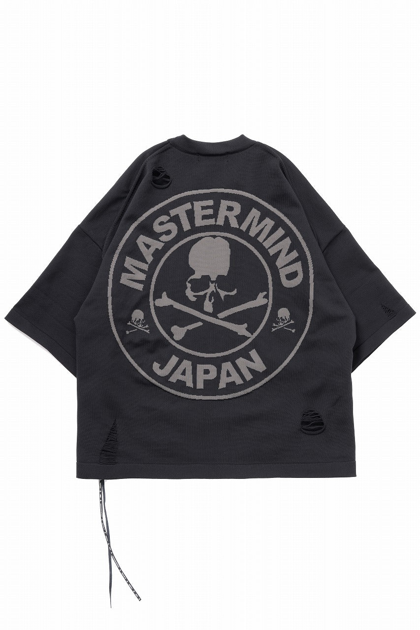 mastermind JAPAN INTARSIA SS KNIT SWEATER / OVERSIZED (BLACK)