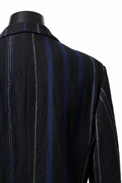 画像をギャラリービューアに読み込む, Y&#39;s for men 3B PEAKED LAPEL JACKET / WOOL SURGE STRIPE (BLACK)