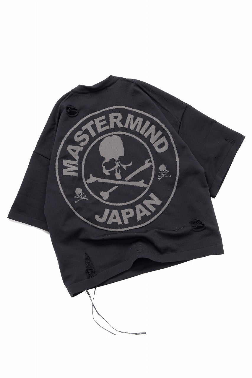 mastermind JAPAN INTARSIA SS KNIT SWEATER / OVERSIZED (BLACK)