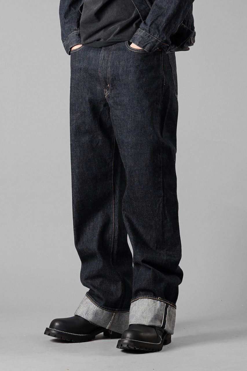 画像をギャラリービューアに読み込む, FULLCOUNT 0107W MONROE Wide Straight Jeans / 13.7oz Zimbabwe Selvedge Denim (INDIGO BLUE / ONE WASHED)