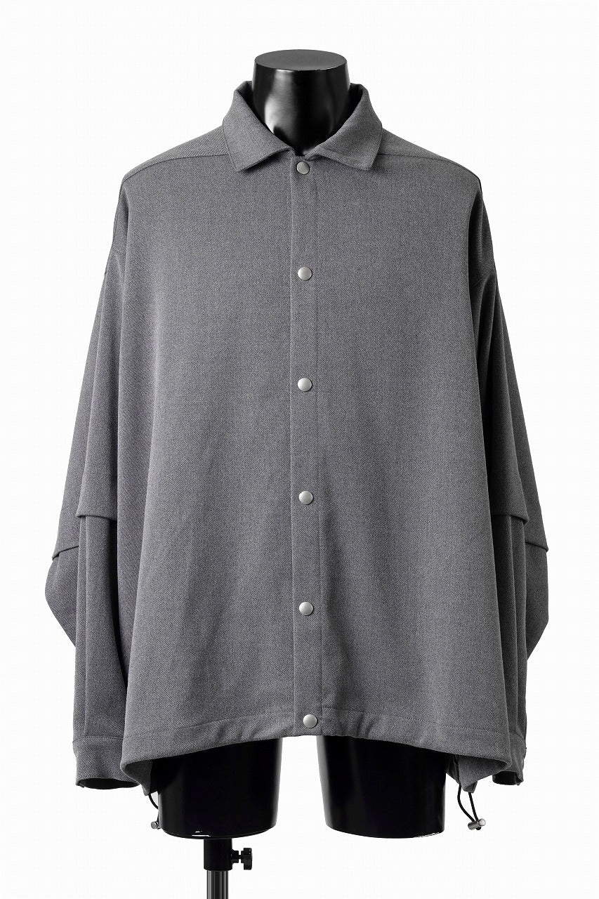 A.F ARTEFACT LAYERED SLEEVE OVER SIZE SHIRTS / SERGE TWILL (L.GREY)