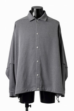 画像をギャラリービューアに読み込む, A.F ARTEFACT LAYERED SLEEVE OVER SIZE SHIRTS / SERGE TWILL (L.GREY)