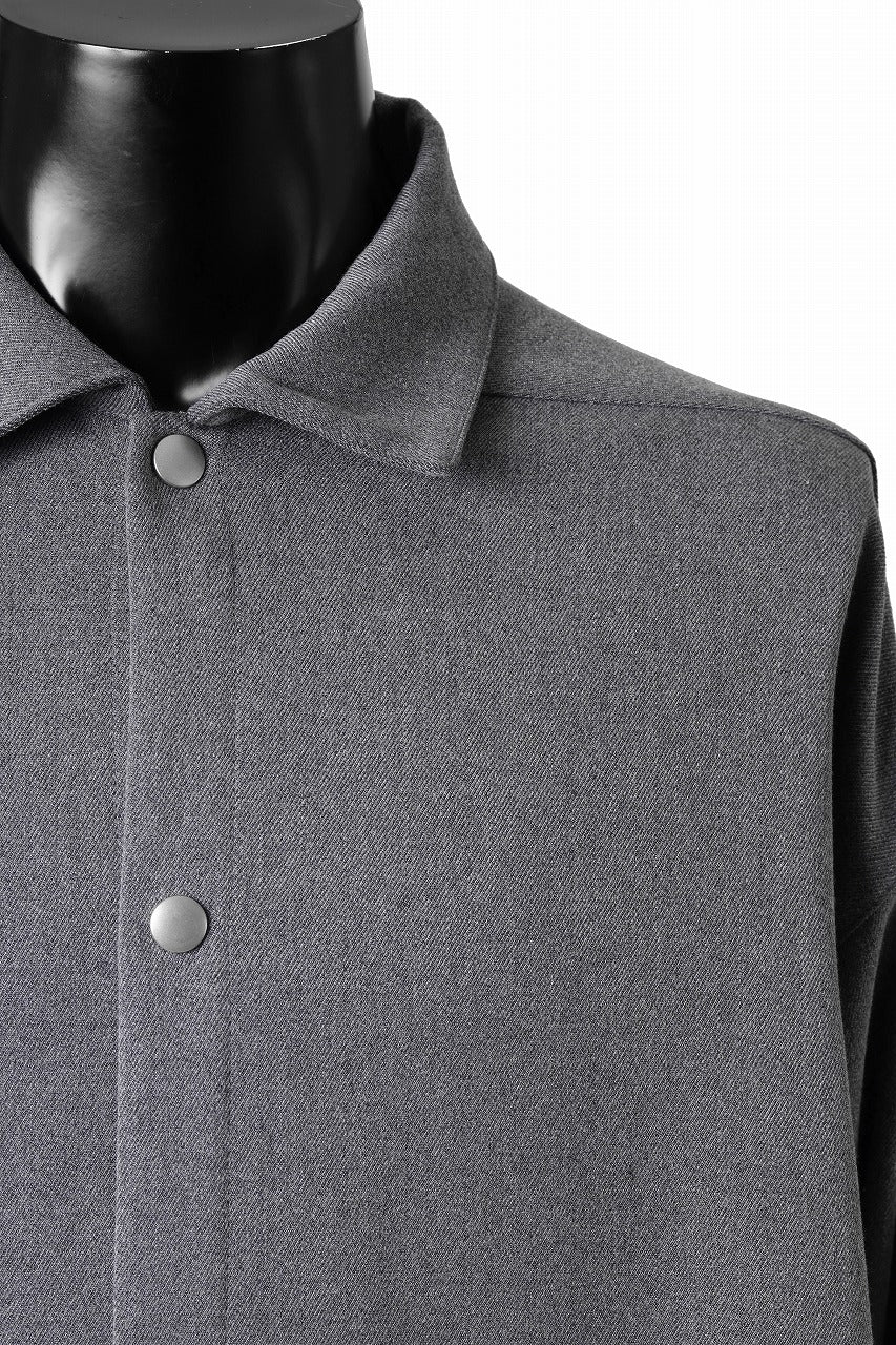 Load image into Gallery viewer, A.F ARTEFACT LAYERED SLEEVE OVER SIZE SHIRTS / SERGE TWILL (L.GREY)