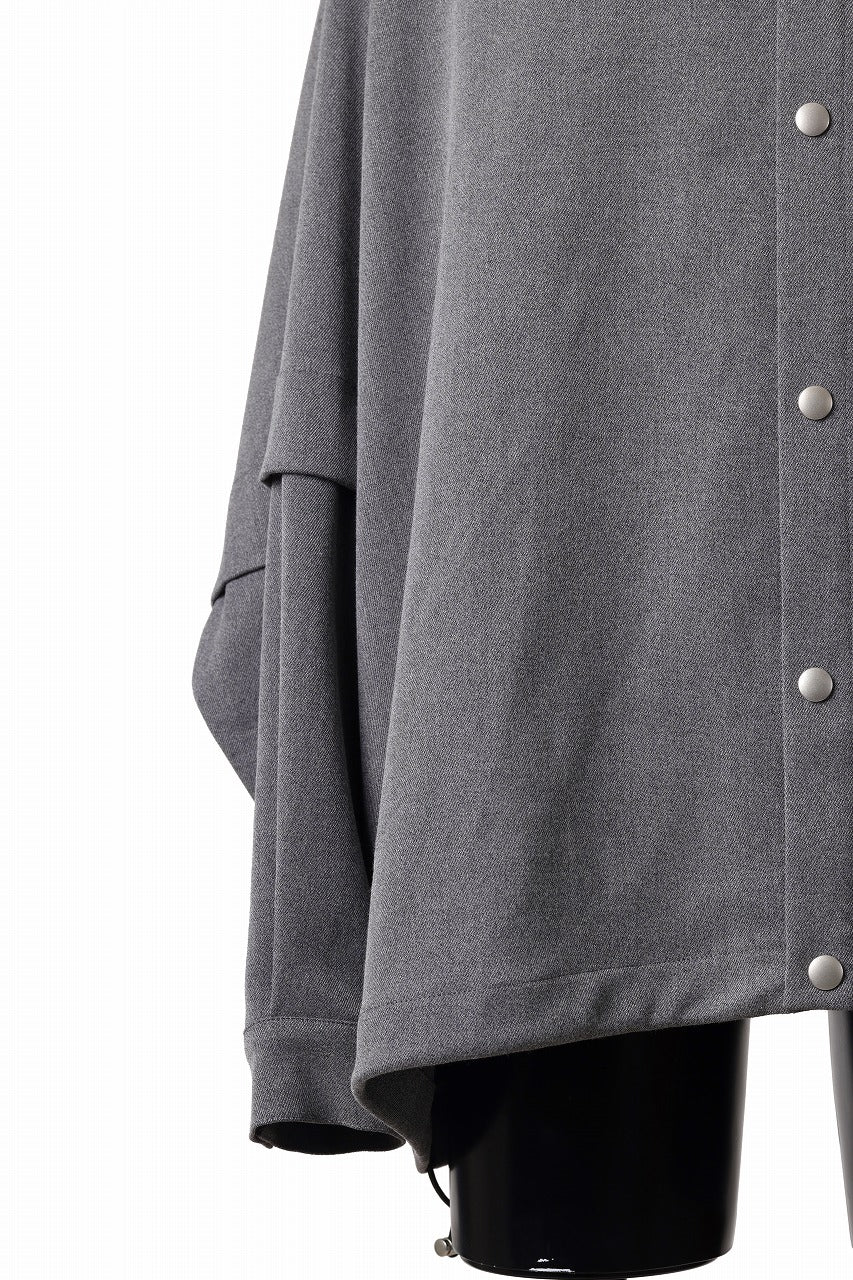 A.F ARTEFACT LAYERED SLEEVE OVER SIZE SHIRTS / SERGE TWILL (L.GREY)