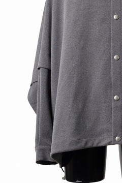 画像をギャラリービューアに読み込む, A.F ARTEFACT LAYERED SLEEVE OVER SIZE SHIRTS / SERGE TWILL (L.GREY)