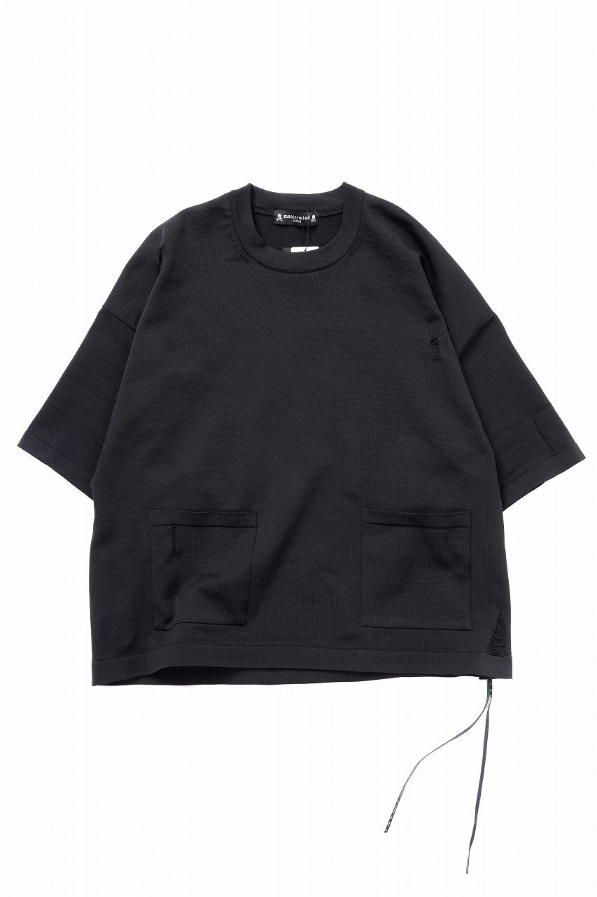 mastermind JAPAN INTARSIA SS KNIT SWEATER / OVERSIZED (BLACK)