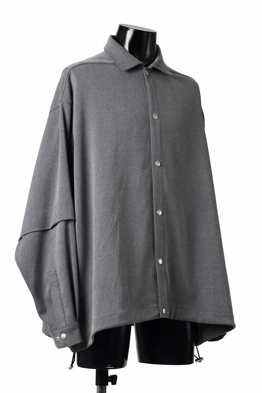 画像をギャラリービューアに読み込む, A.F ARTEFACT LAYERED SLEEVE OVER SIZE SHIRTS / SERGE TWILL (L.GREY)