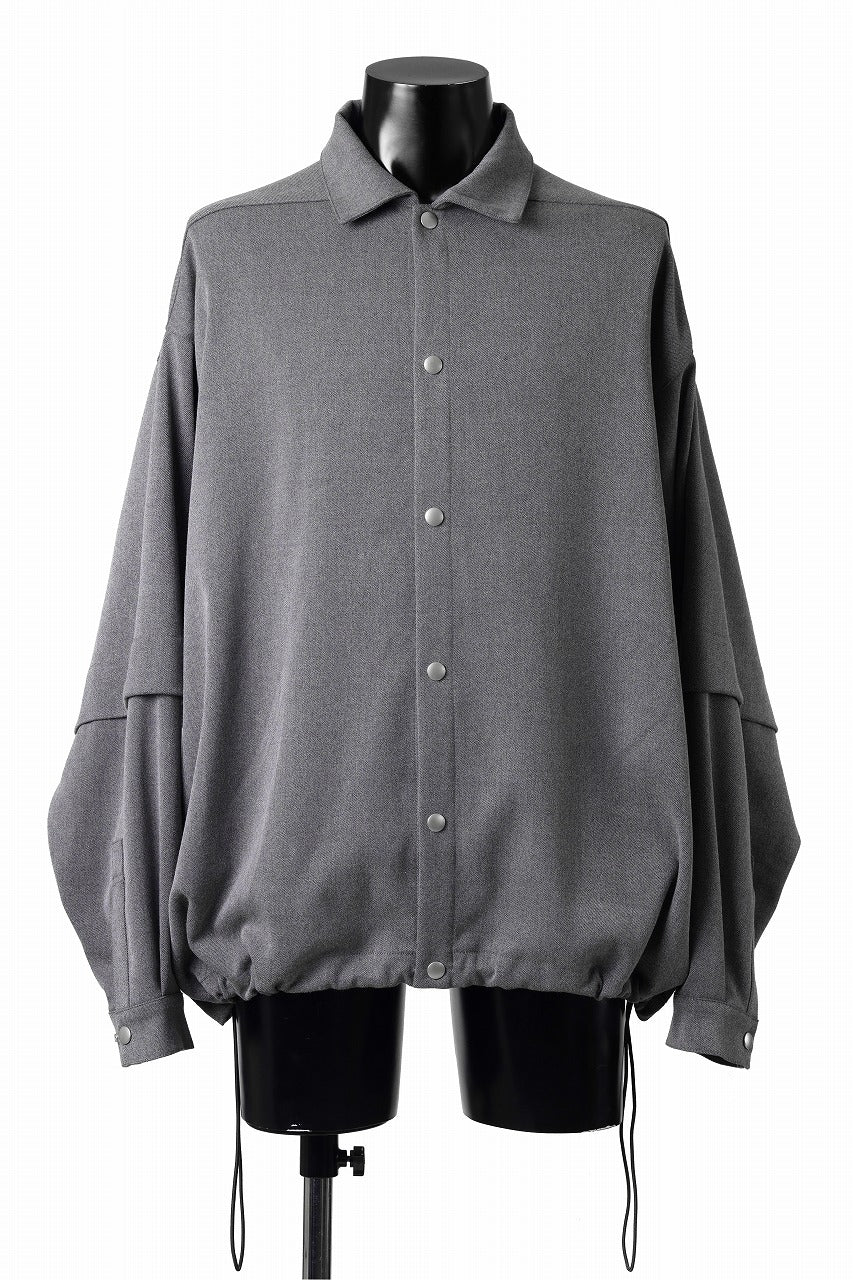 Load image into Gallery viewer, A.F ARTEFACT LAYERED SLEEVE OVER SIZE SHIRTS / SERGE TWILL (L.GREY)