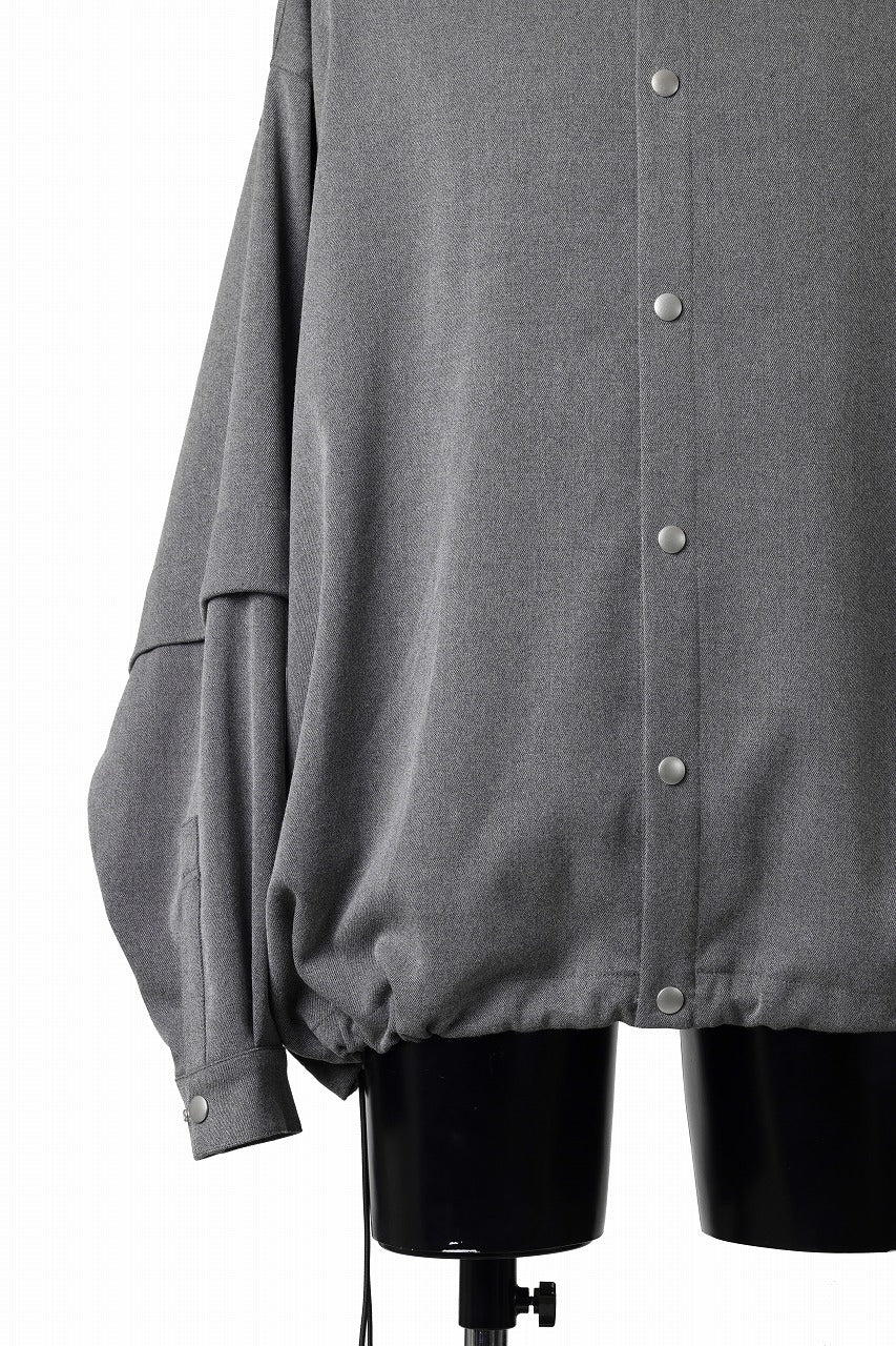 A.F ARTEFACT LAYERED SLEEVE OVER SIZE SHIRTS / SERGE TWILL (L.GREY)