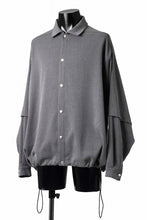 Load image into Gallery viewer, A.F ARTEFACT LAYERED SLEEVE OVER SIZE SHIRTS / SERGE TWILL (L.GREY)