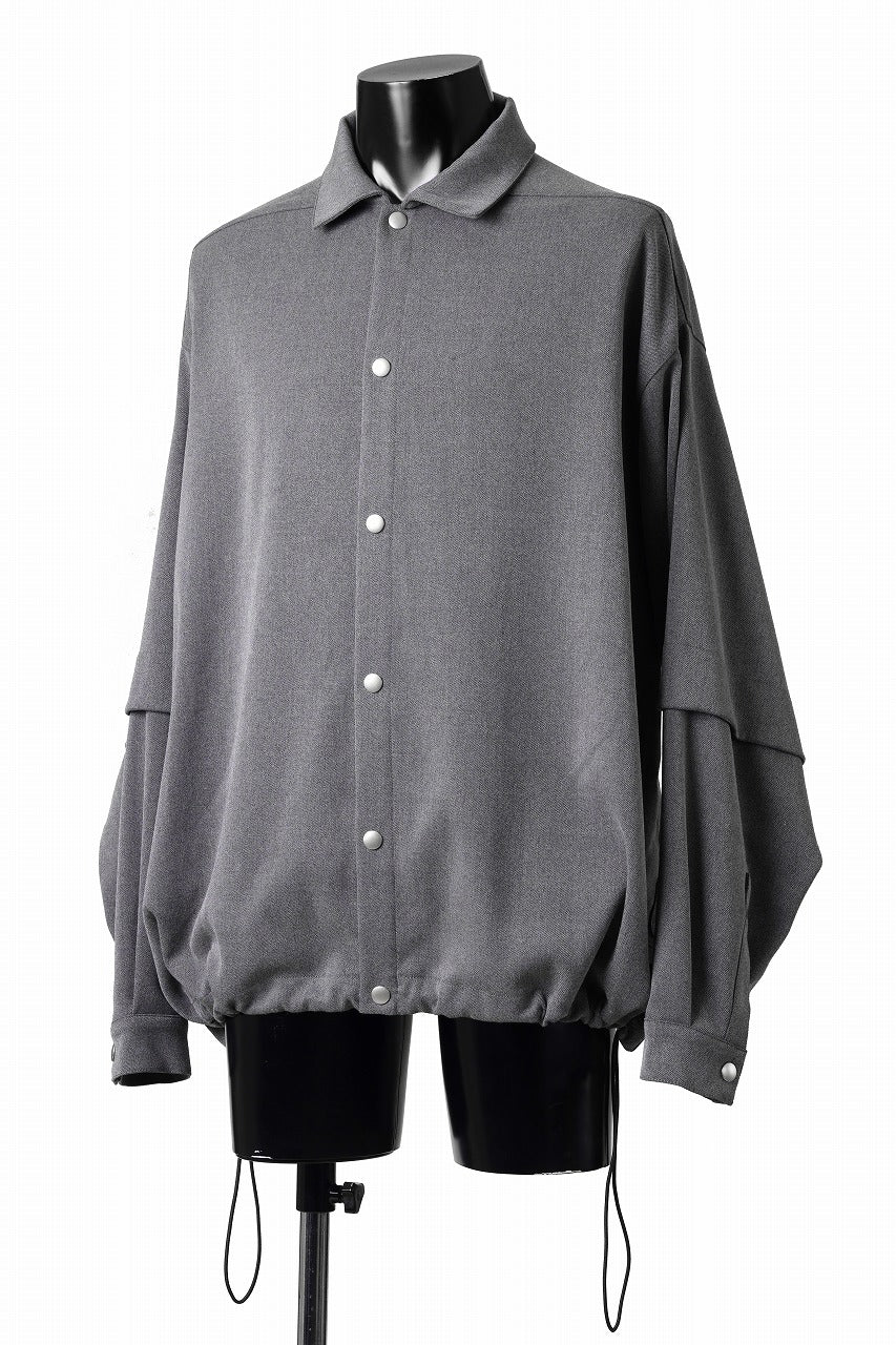 A.F ARTEFACT LAYERED SLEEVE OVER SIZE SHIRTS / SERGE TWILL (L.GREY)