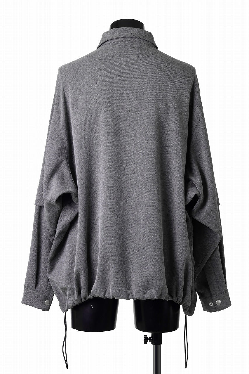 A.F ARTEFACT LAYERED SLEEVE OVER SIZE SHIRTS / SERGE TWILL (L.GREY)