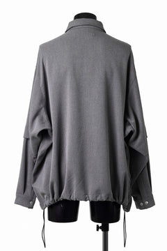 画像をギャラリービューアに読み込む, A.F ARTEFACT LAYERED SLEEVE OVER SIZE SHIRTS / SERGE TWILL (L.GREY)