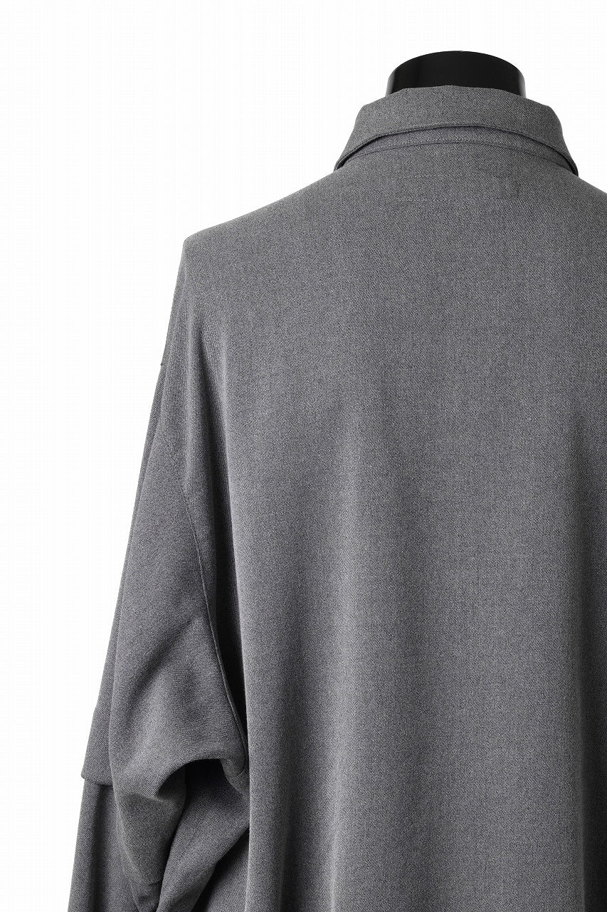 A.F ARTEFACT LAYERED SLEEVE OVER SIZE SHIRTS / SERGE TWILL (L.GREY)