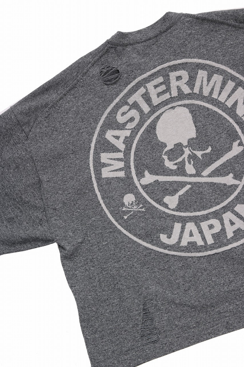 mastermind JAPAN INTARSIA SS KNIT SWEATER / OVERSIZED (TOP GRAY)