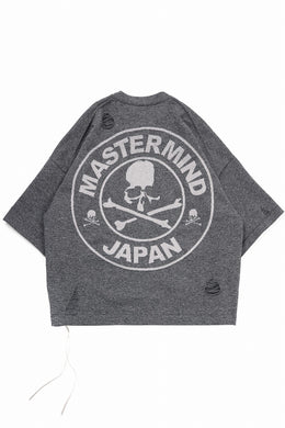 mastermind JAPAN INTARSIA SS KNIT SWEATER / OVERSIZED (TOP GRAY)