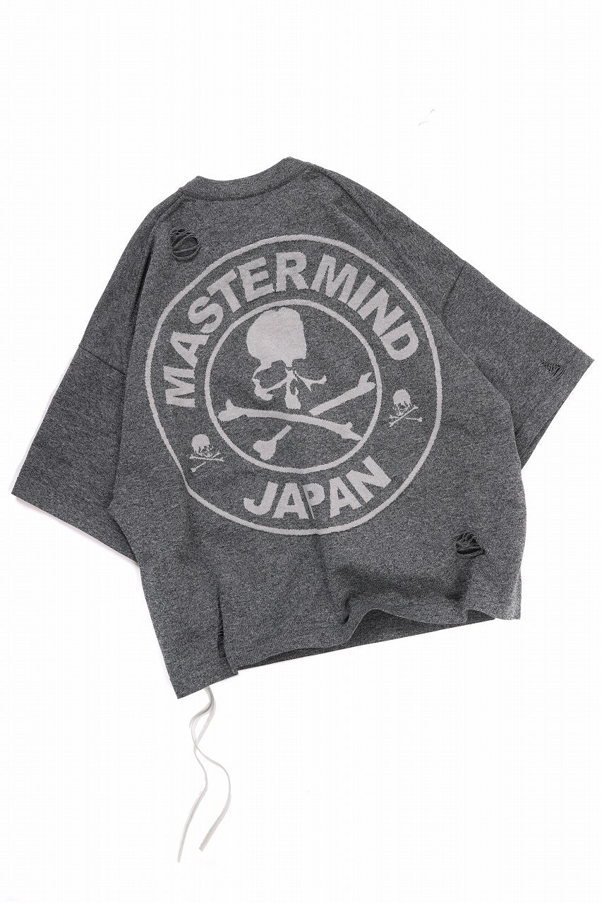 mastermind JAPAN INTARSIA SS KNIT SWEATER / OVERSIZED (TOP GRAY)