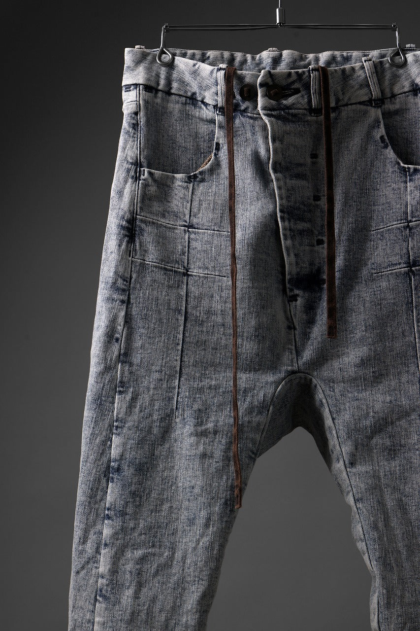 BORIS BIDJAN SABERI CROPPED TROUSER / OXIDISED "P15.1 BF-FKU10002" (BLEACH DENIM)