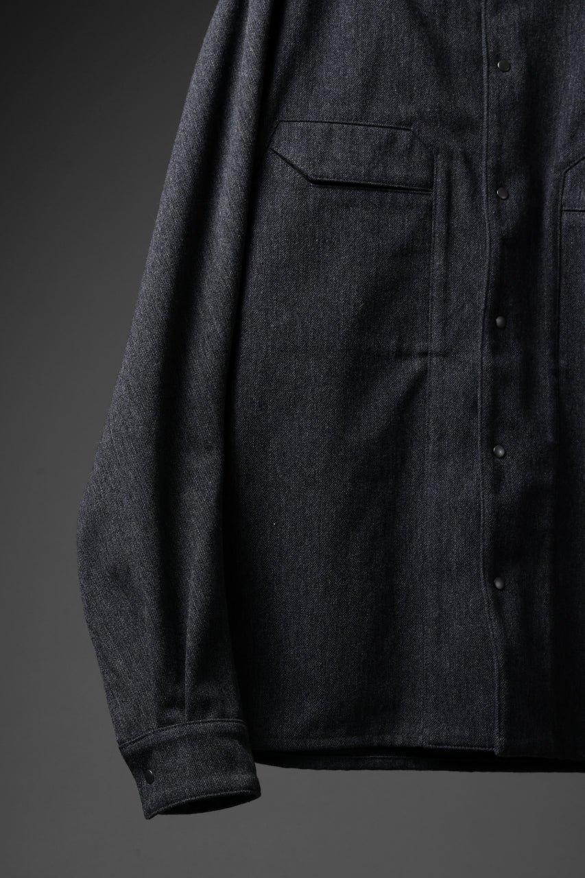 OPPOSE DUALITY PANEL SHIRT JACKET / WOOL x COTTON TWILL (GRAY)