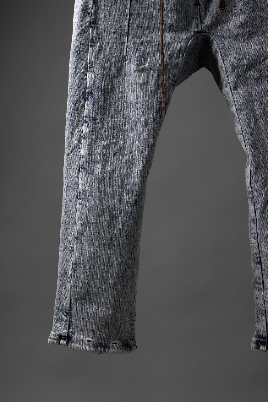 BORIS BIDJAN SABERI CROPPED TROUSER / OXIDISED "P15.1 BF-FKU10002" (BLEACH DENIM)