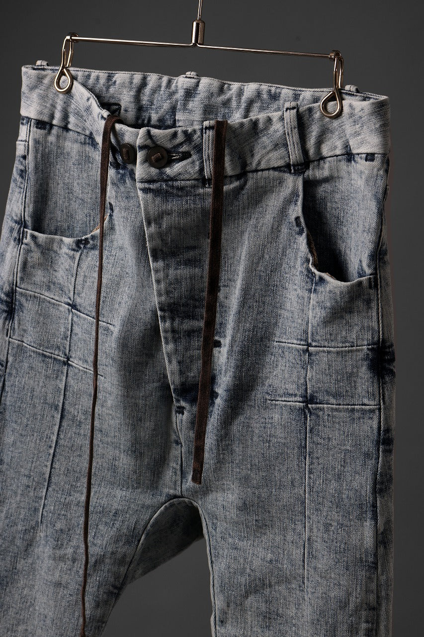 BORIS BIDJAN SABERI CROPPED TROUSER / OXIDISED "P15.1 BF-FKU10002" (BLEACH DENIM)