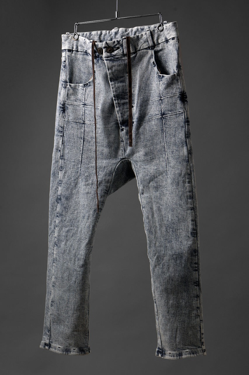 BORIS BIDJAN SABERI CROPPED TROUSER / OXIDISED "P15.1 BF-FKU10002" (BLEACH DENIM)