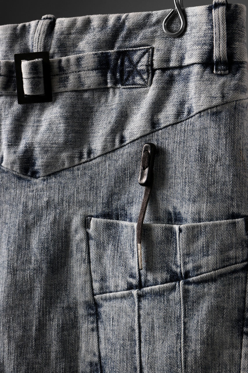 BORIS BIDJAN SABERI CROPPED TROUSER / OXIDISED "P15.1 BF-FKU10002" (BLEACH DENIM)