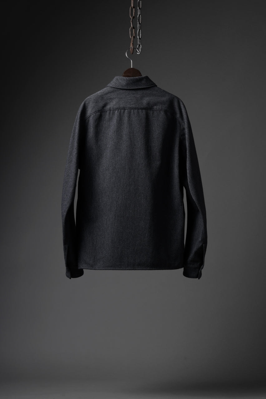 OPPOSE DUALITY PANEL SHIRT JACKET / WOOL x COTTON TWILL (GRAY)