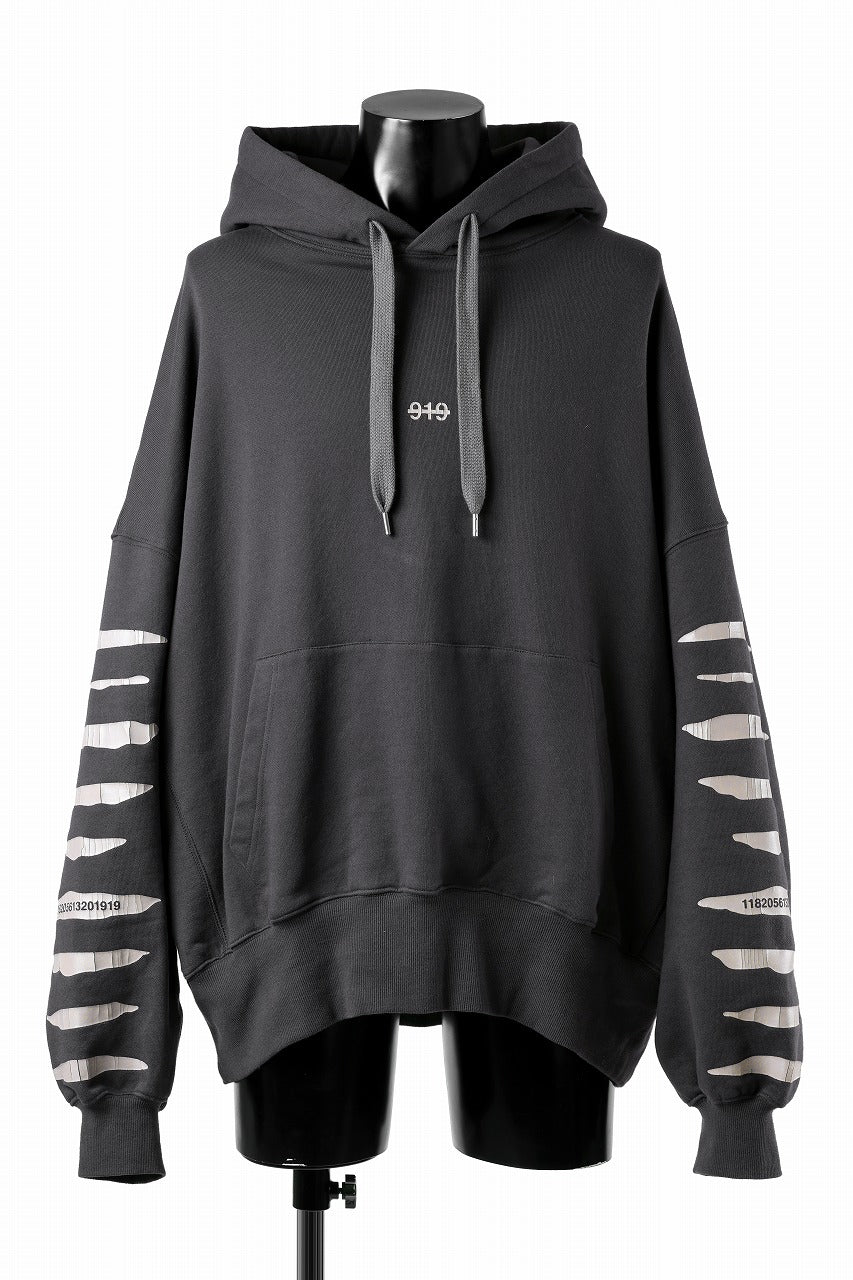 A.F ARTEFACT JUMBO SWEAT HOODIE / PRINT TYPE-B (DARK GREY)