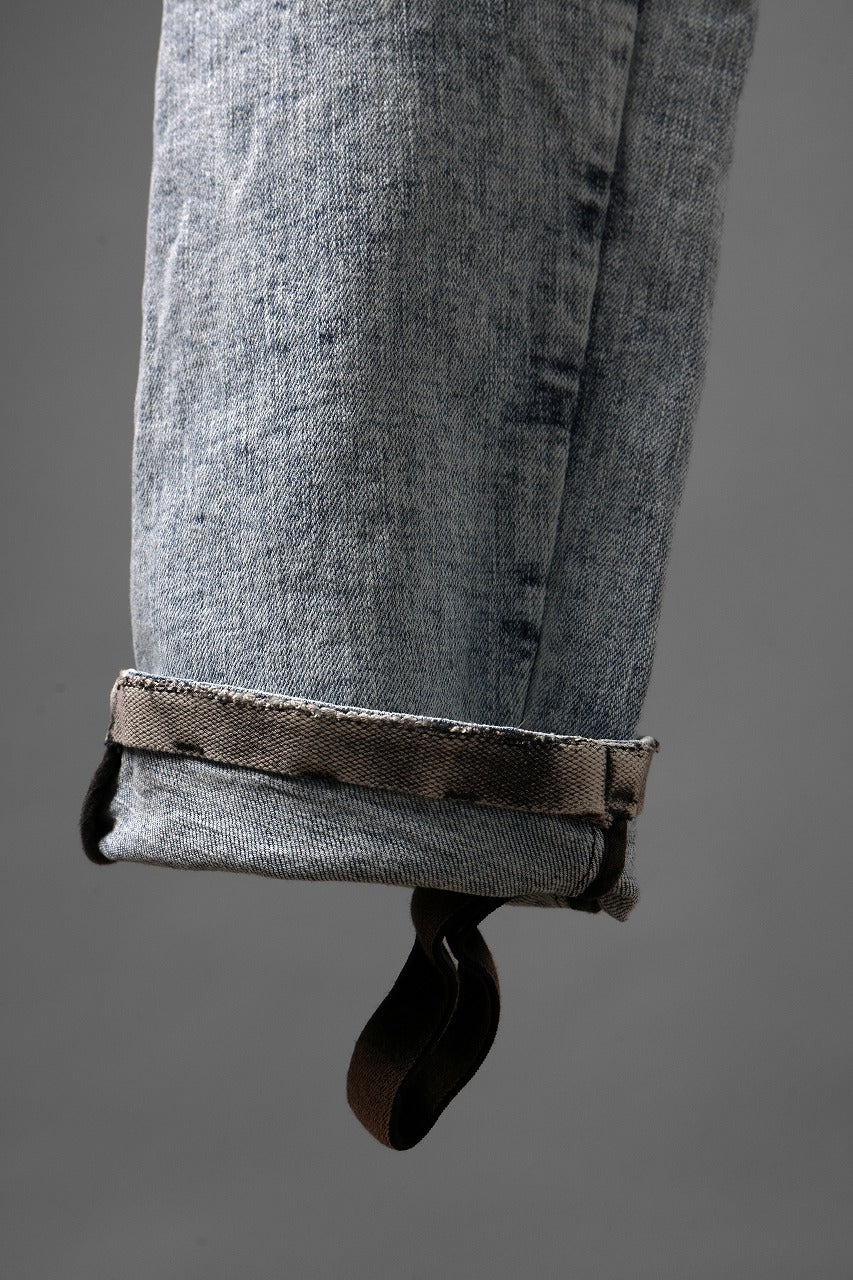 BORIS BIDJAN SABERI CROPPED TROUSER / OXIDISED "P15.1 BF-FKU10002" (BLEACH DENIM)