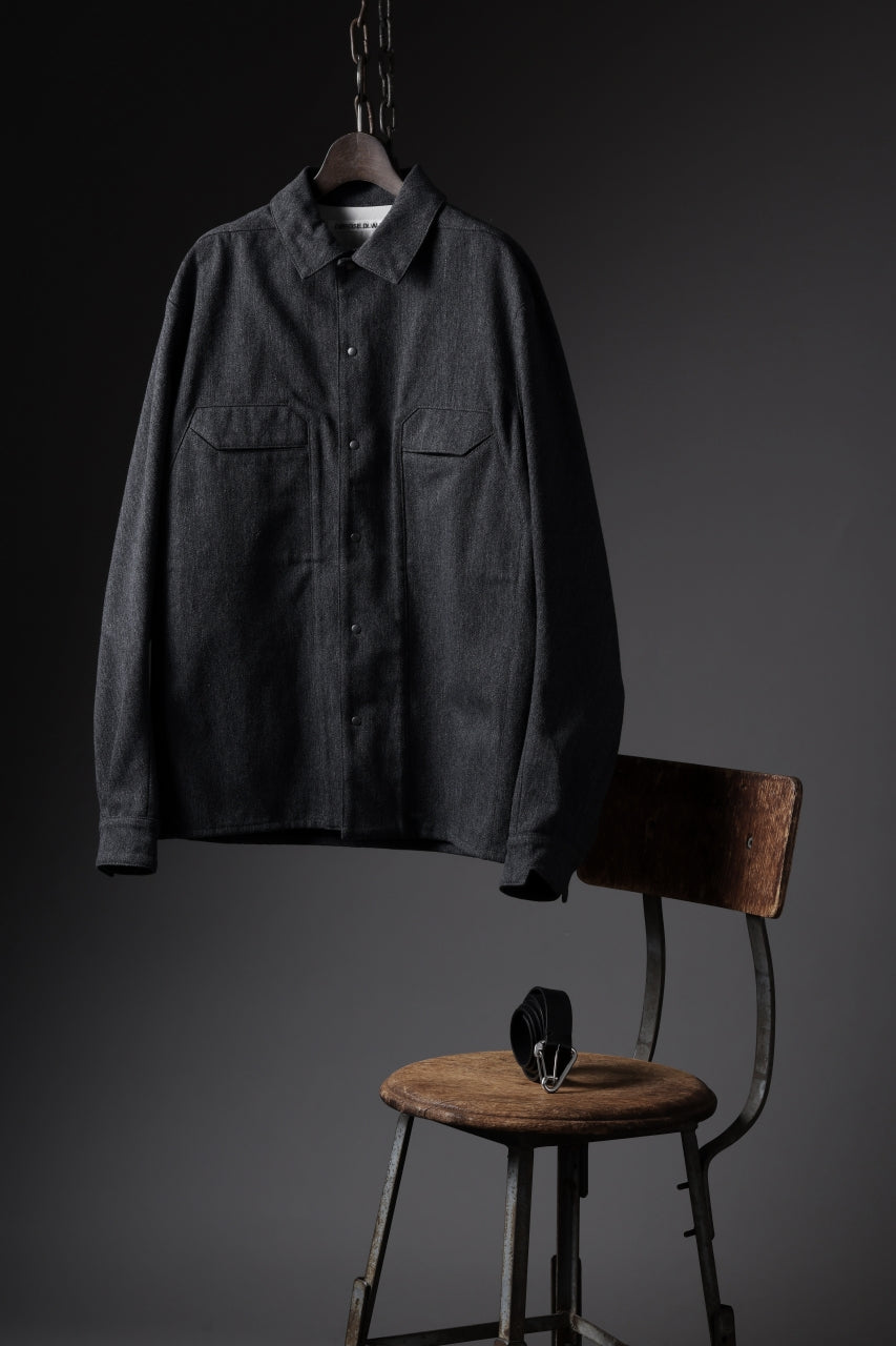 OPPOSE DUALITY PANEL SHIRT JACKET / WOOL x COTTON TWILL (GRAY)