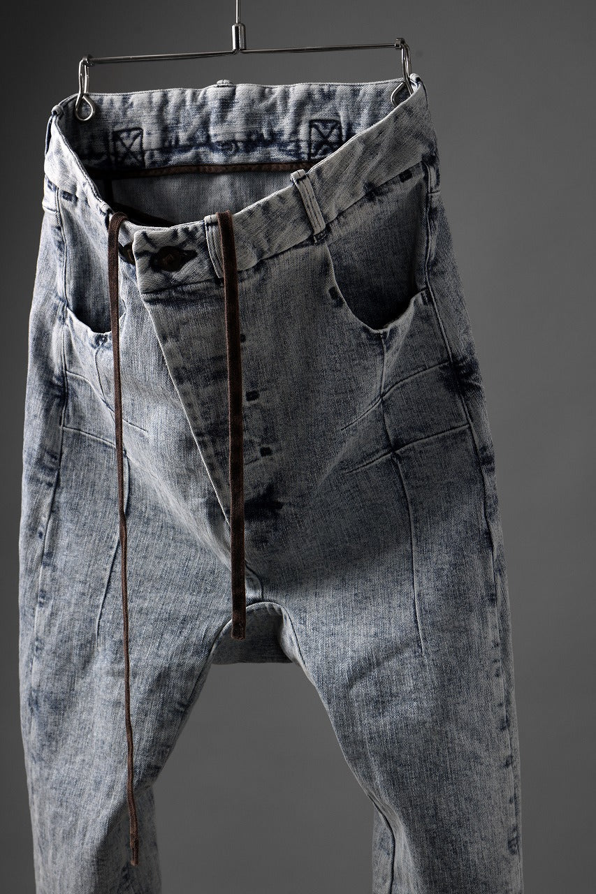 BORIS BIDJAN SABERI CROPPED TROUSER / OXIDISED "P15.1 BF-FKU10002" (BLEACH DENIM)