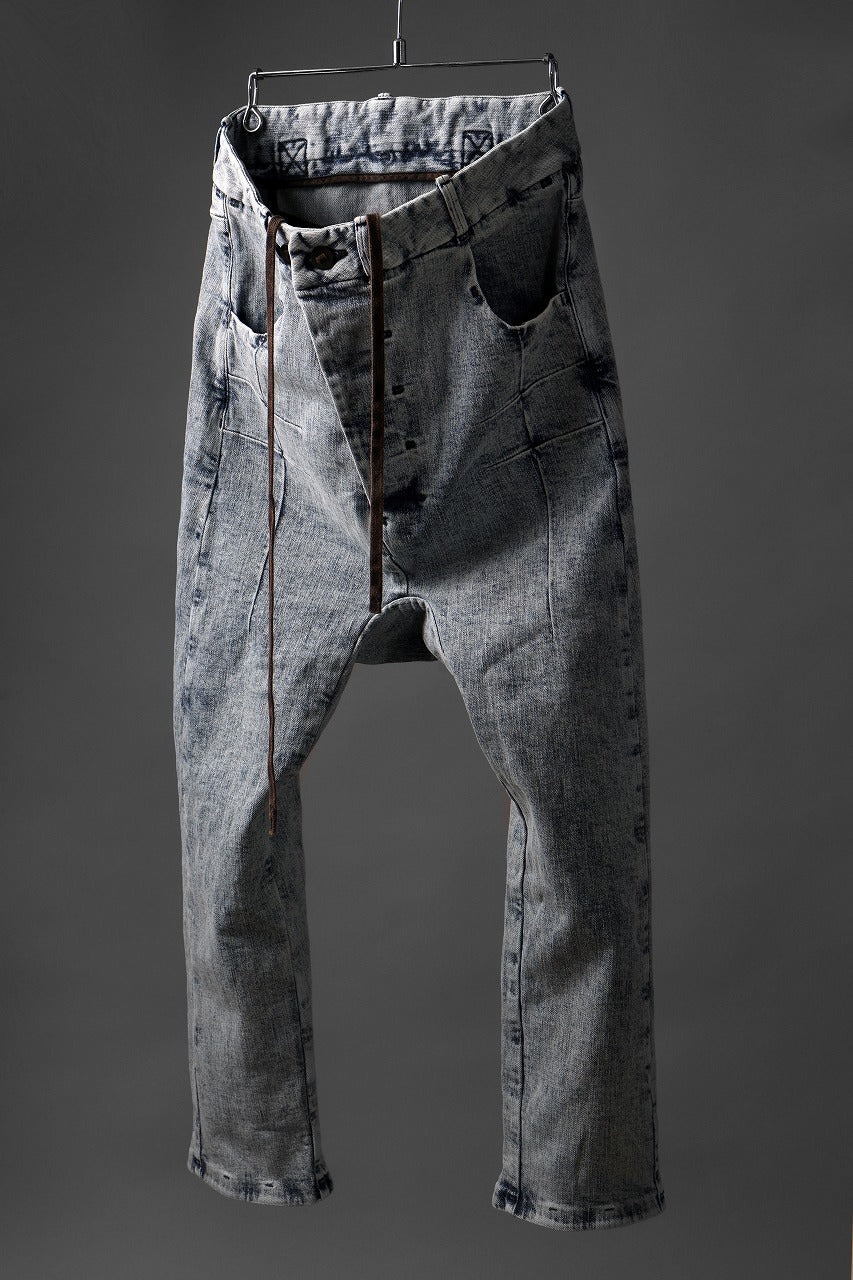 BORIS BIDJAN SABERI CROPPED TROUSER / OXIDISED "P15.1 BF-FKU10002" (BLEACH DENIM)