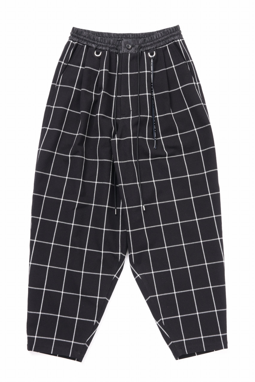 mastermind JAPAN WIDE TAPERED PLAID TROUSERS (BLACK x WHITE)