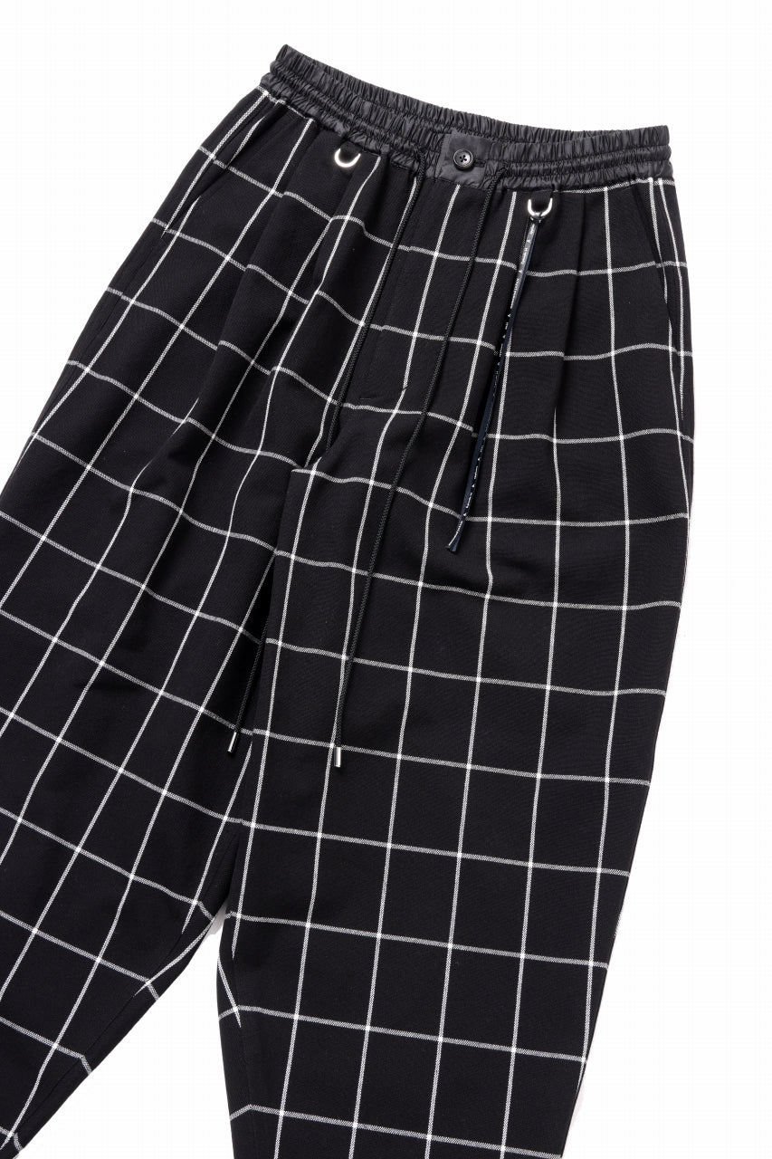 mastermind JAPAN WIDE TAPERED PLAID TROUSERS (BLACK x WHITE)