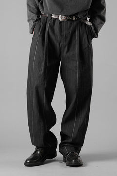 画像をギャラリービューアに読み込む, Hannibal. Wide Pleated Trousers / Homer 222. (BLACK CHALK STRIPED)