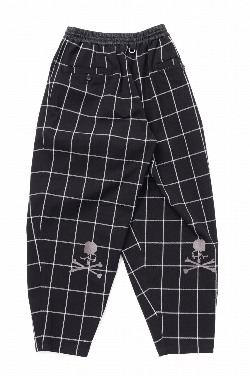 mastermind JAPAN WIDE TAPERED PLAID TROUSERS (BLACK x WHITE)