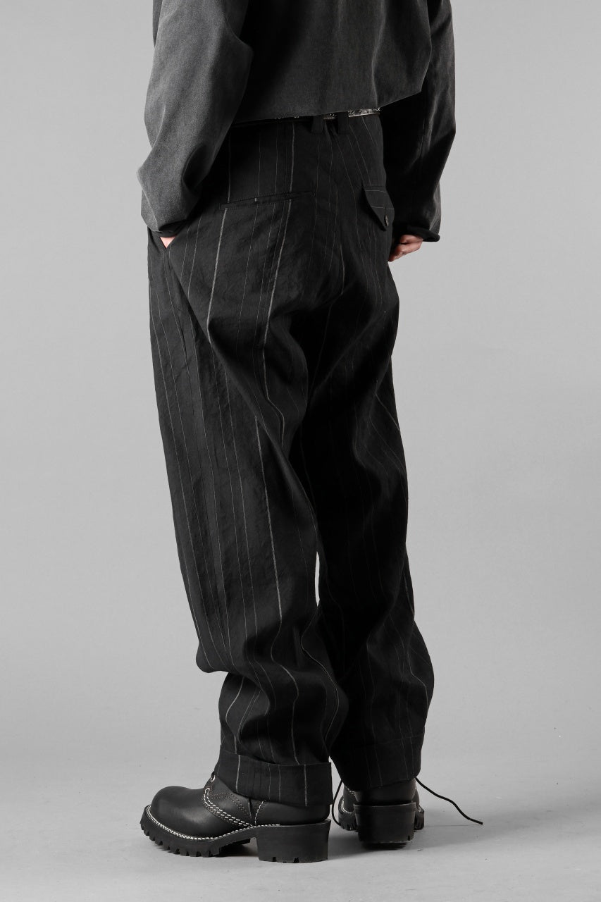 画像をギャラリービューアに読み込む, Hannibal. Wide Pleated Trousers / Homer 222. (BLACK CHALK STRIPED)