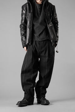 画像をギャラリービューアに読み込む, Hannibal. Wide Pleated Trousers / Homer 222. (BLACK CHALK STRIPED)